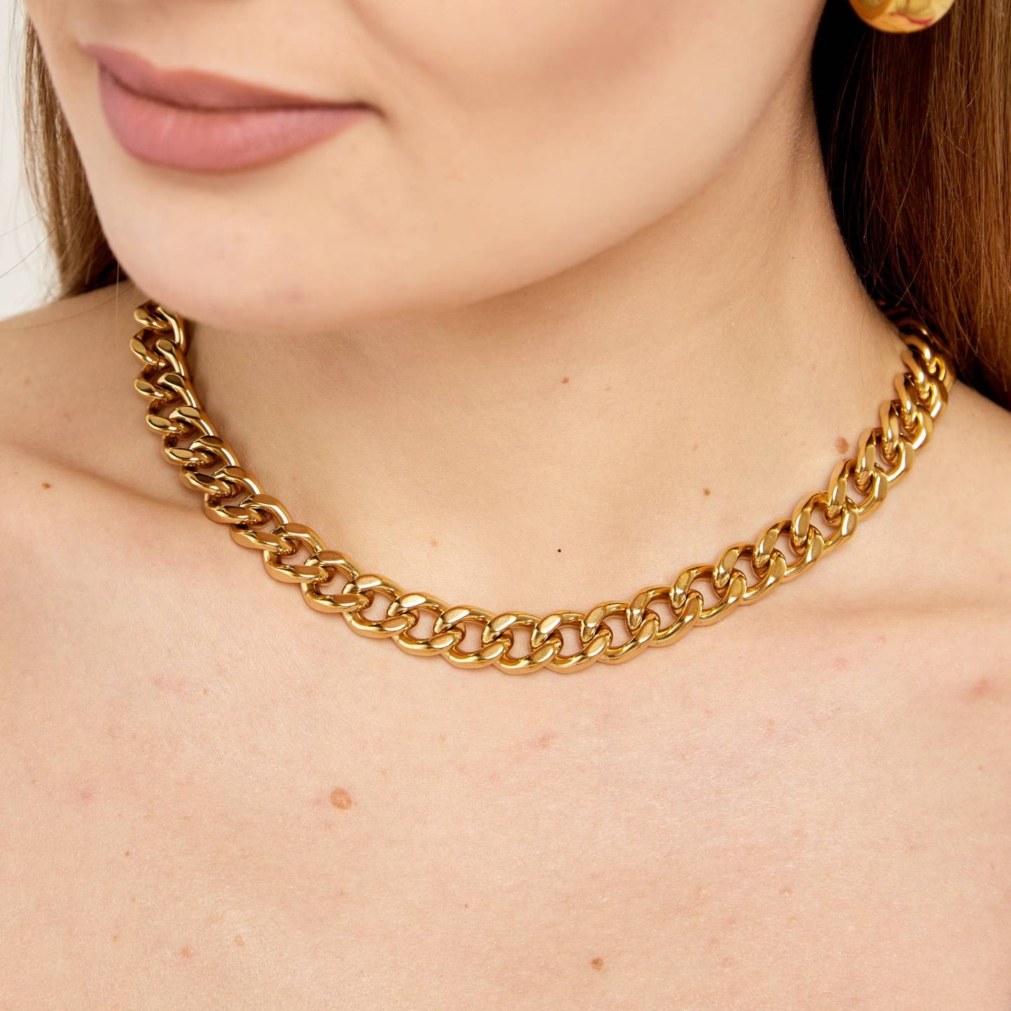 18K gold plated Stainless steel necklace, Intensity