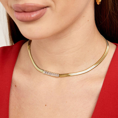 18K gold plated Stainless steel necklace, Intensity