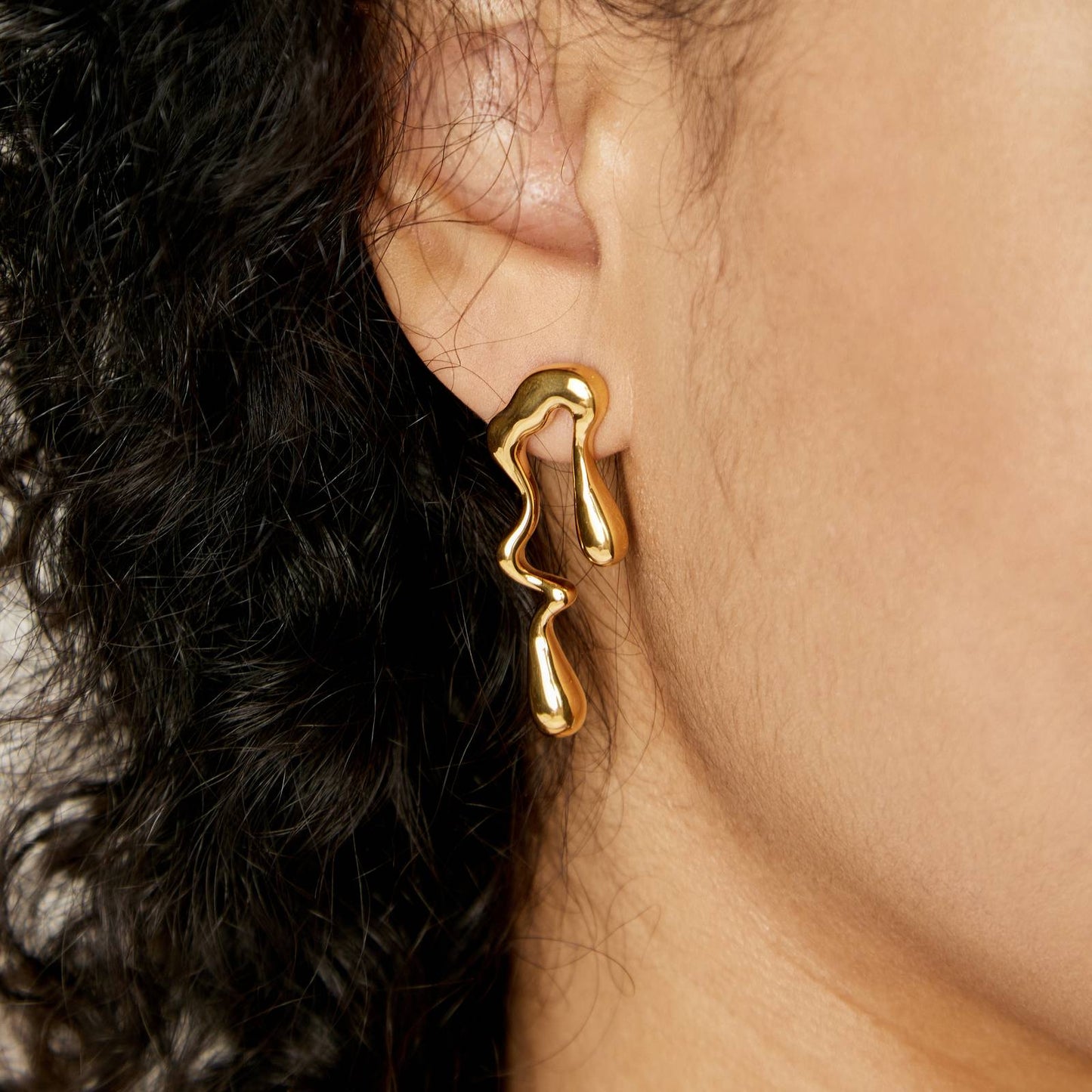 18K gold plated Stainless steel earrings, Intensity