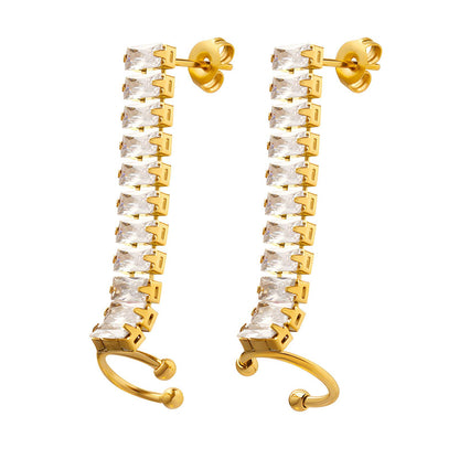 18K gold plated Stainless steel earrings, Intensity