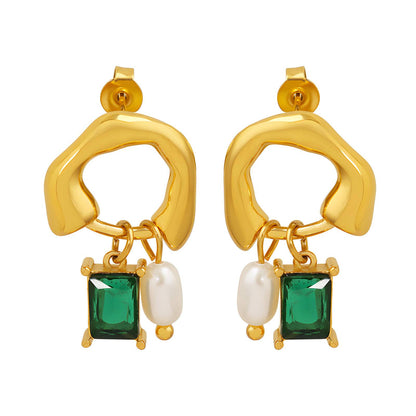 18K gold plated Stainless steel earrings, Intensity