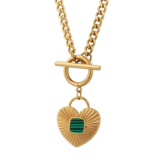 18K gold plated Stainless steel  Heart necklace, Intensity