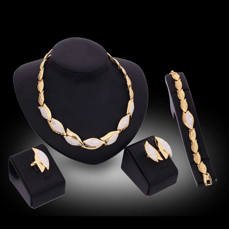 Alloy Diamond Four-piece Jewelry Set