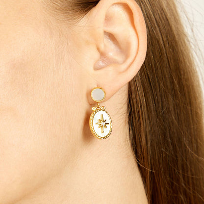 18K gold plated Stainless steel  Star earrings, Intensity