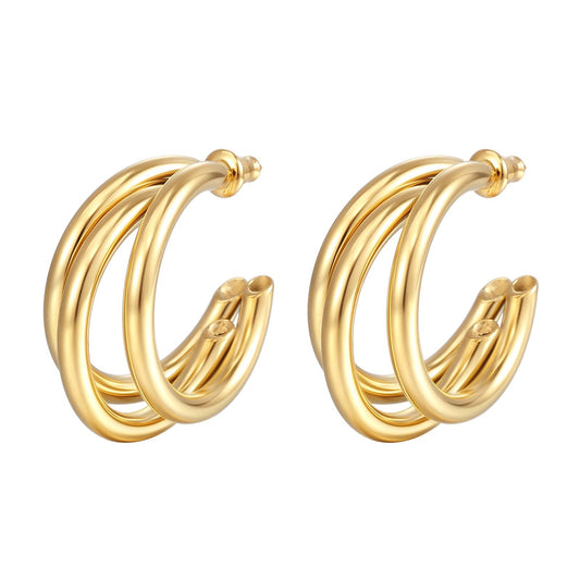 18K gold plated Stainless steel earrings, Intensity