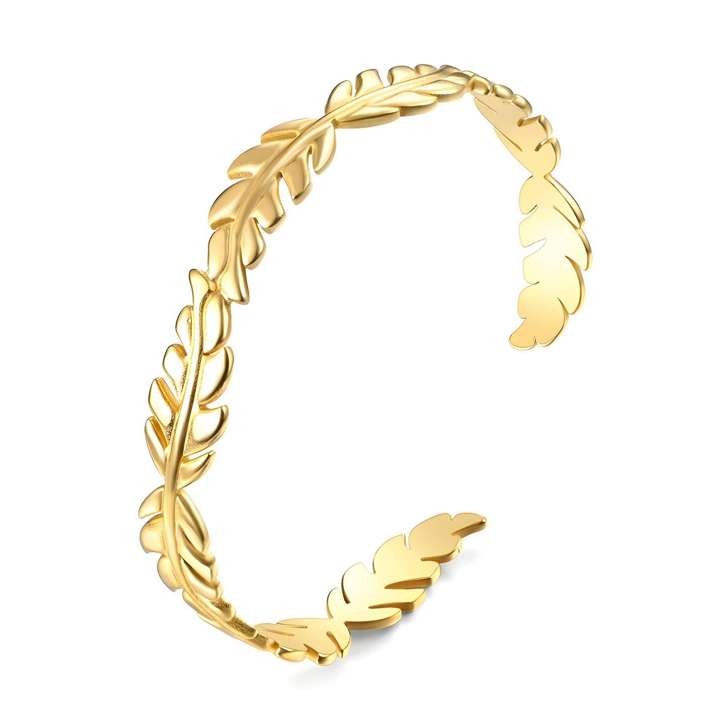 18K gold plated Stainless steel  Leafs bracelet, Intensity