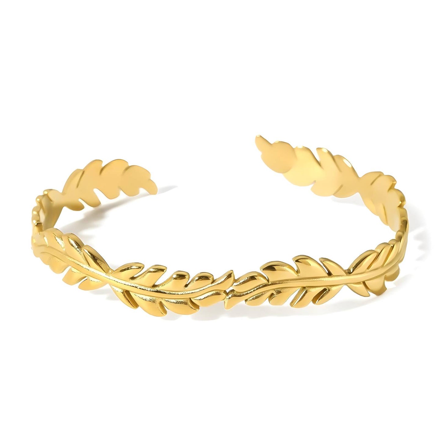 18K gold plated Stainless steel  Leafs bracelet, Intensity