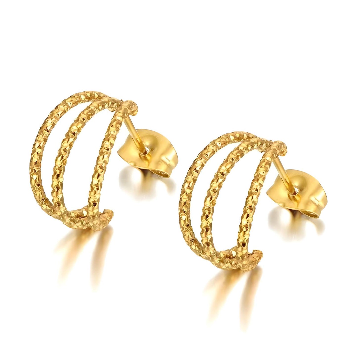 18K gold plated Stainless steel earrings, Intensity