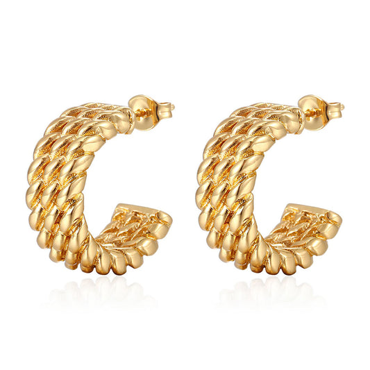 18K gold plated Stainless steel earrings, Intensity