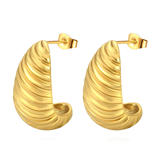 18K gold plated Stainless steel earrings, Intensity