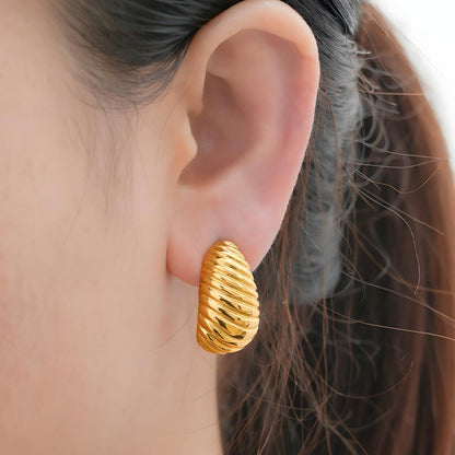 18K gold plated Stainless steel earrings, Intensity