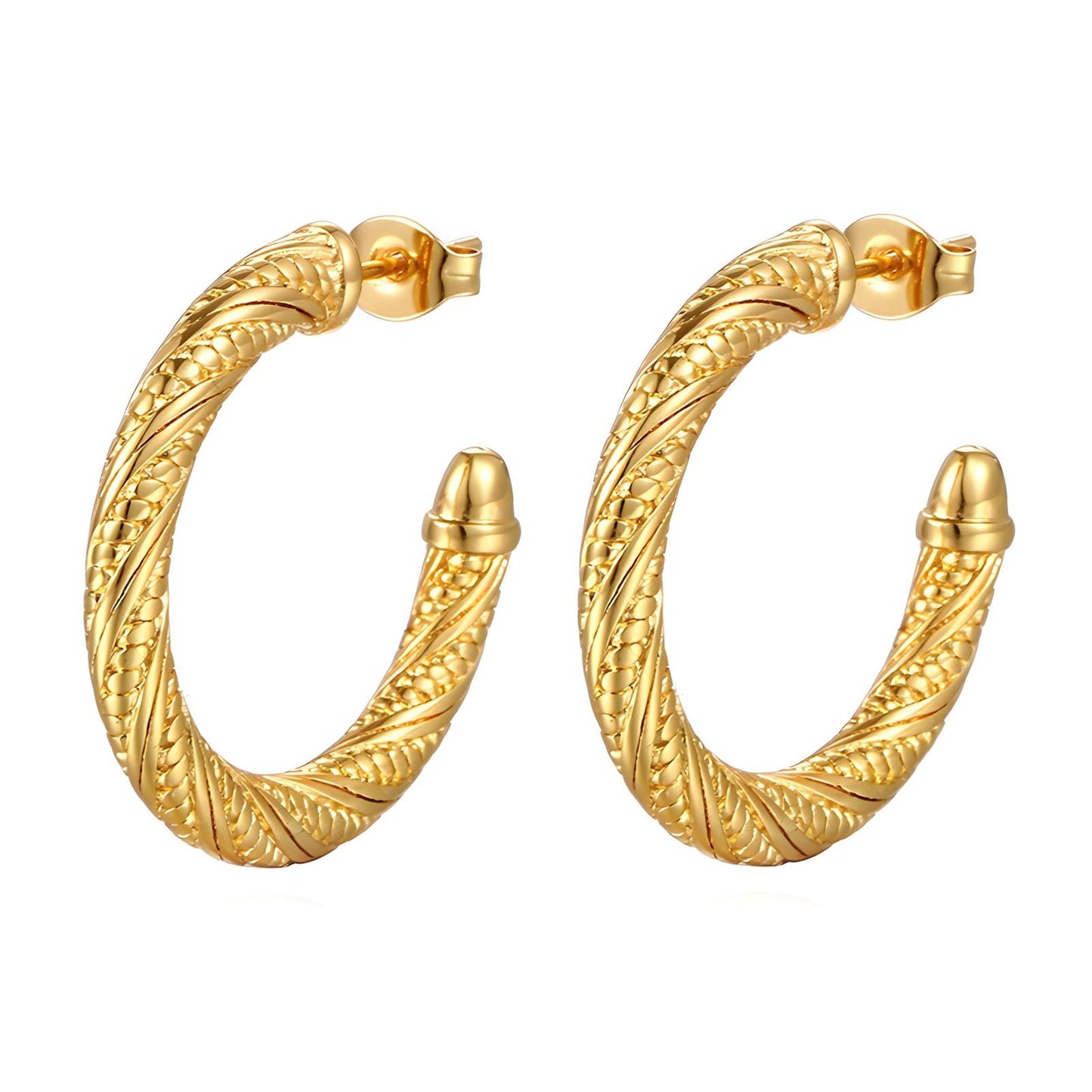 18K gold plated Stainless steel earrings, Intensity