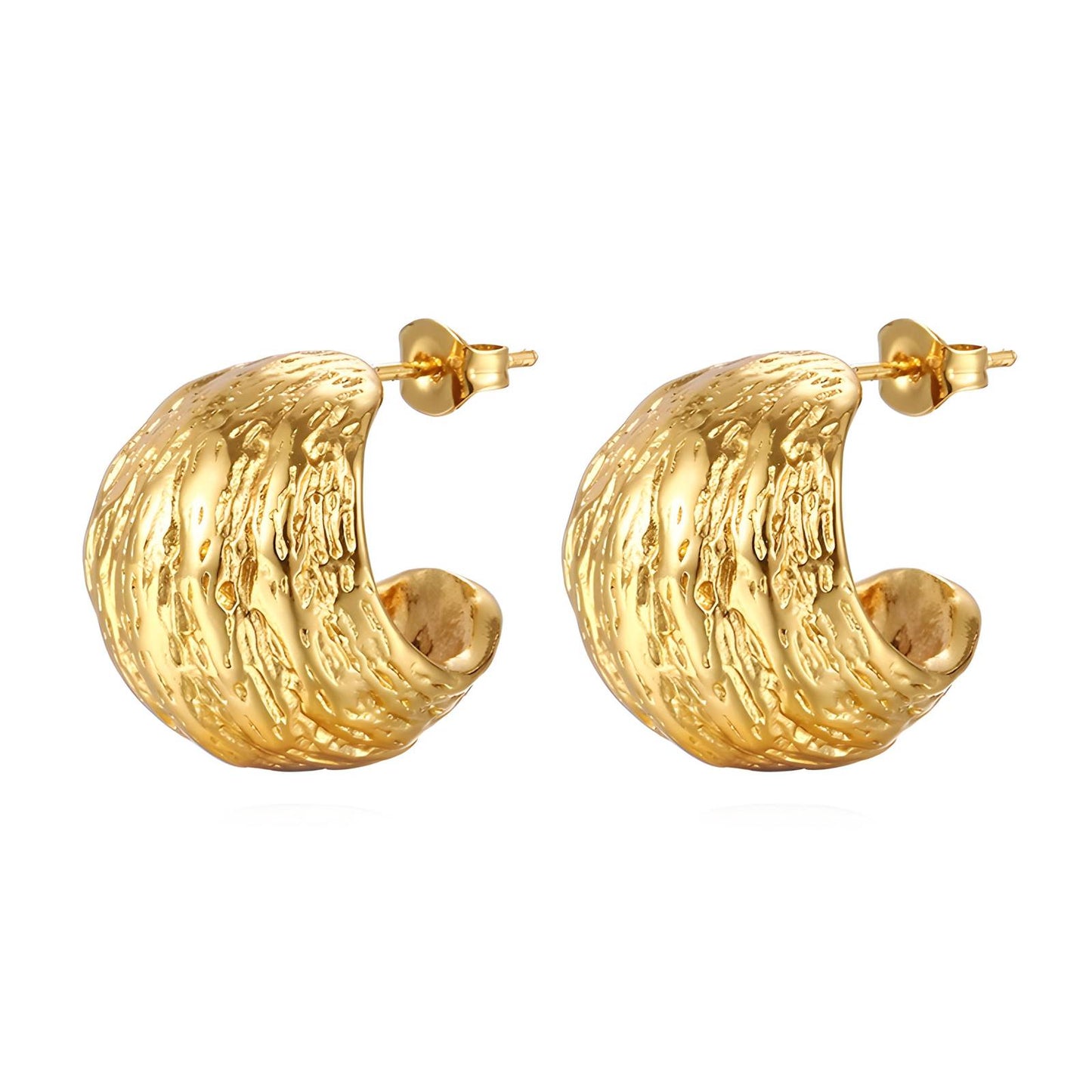 18K gold plated Stainless steel earrings, Intensity