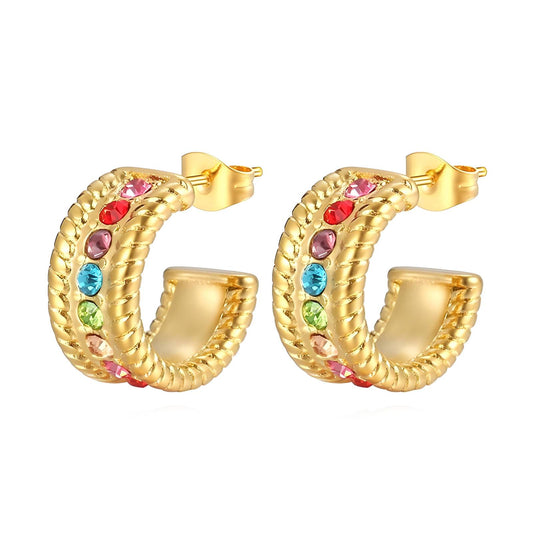 18K gold plated Stainless steel earrings, Intensity