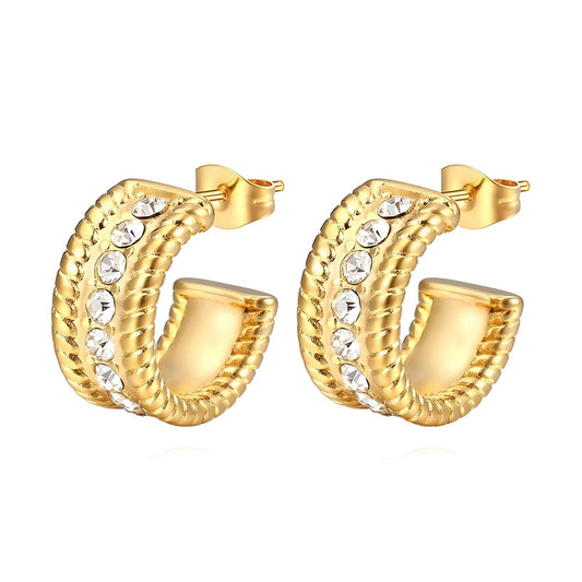 18K gold plated Stainless steel earrings, Intensity