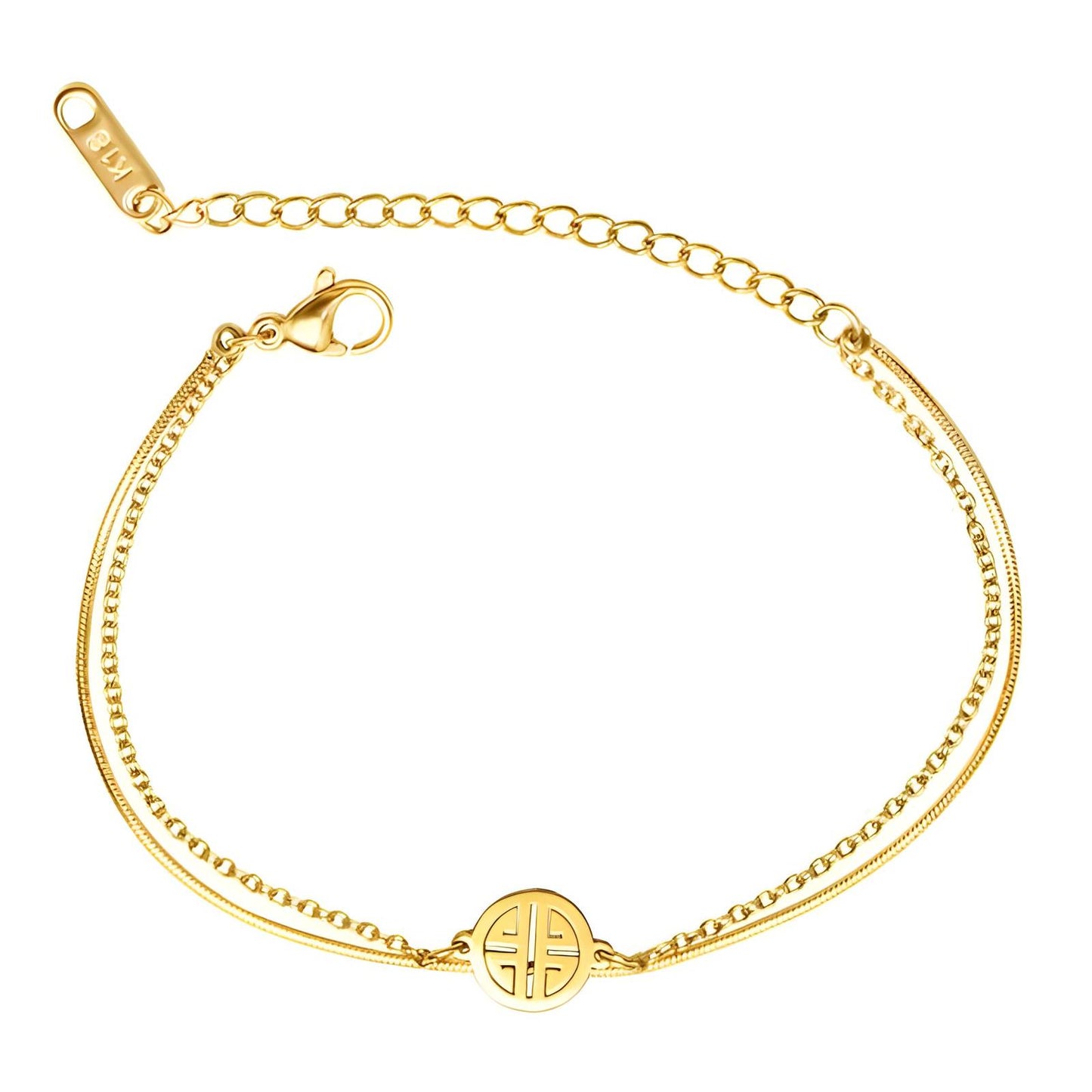 18K gold plated Stainless steel bracelet, Intensity