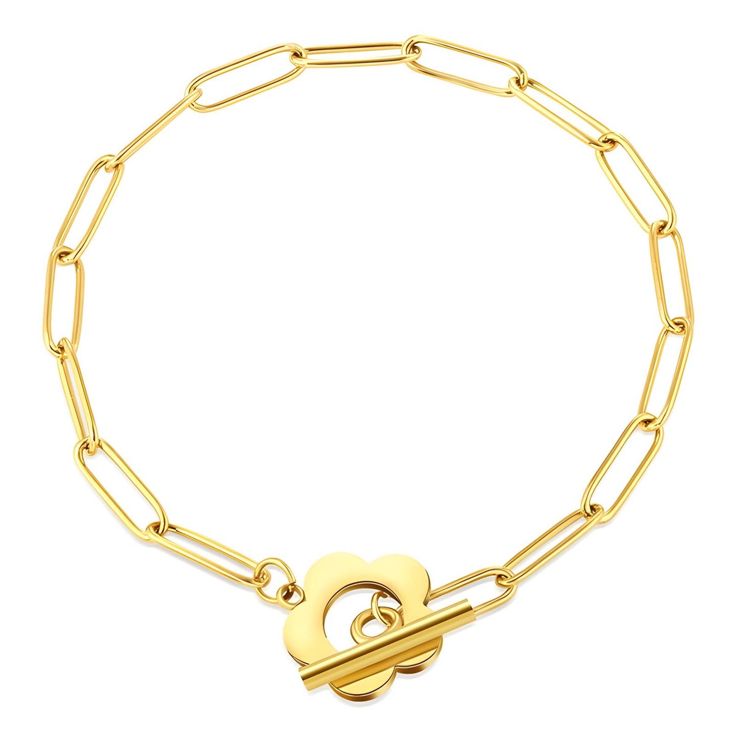 18K gold plated Stainless steel  Flower bracelet, Intensity