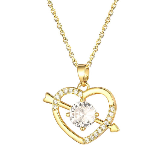 18K gold plated Stainless steel  Heart necklace, Intensity