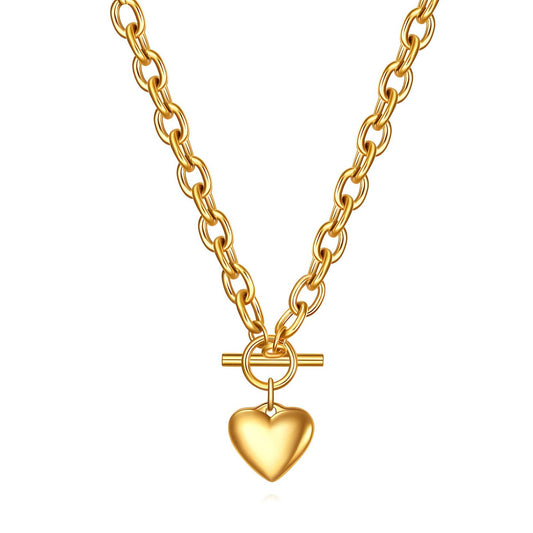 18K gold plated Stainless steel  Heart necklace, Intensity