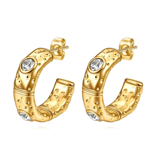 18K gold plated Stainless steel earrings, Intensity