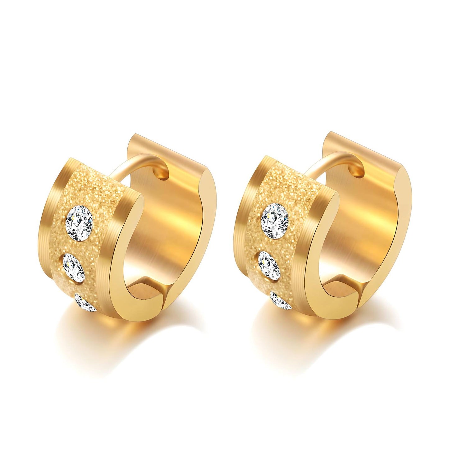 18K gold plated Stainless steel earrings, Intensity