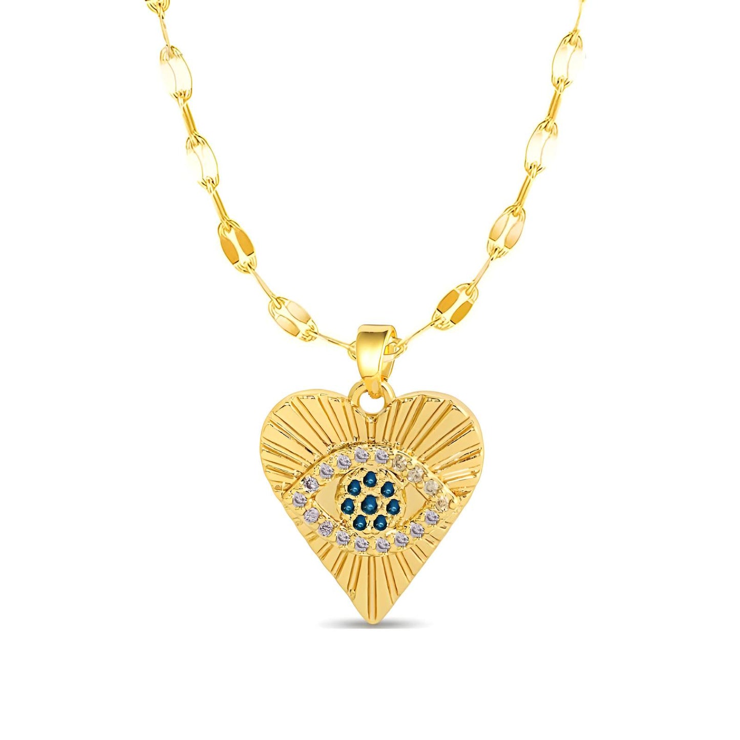 18K gold plated  Evil Eye necklace, Intensity