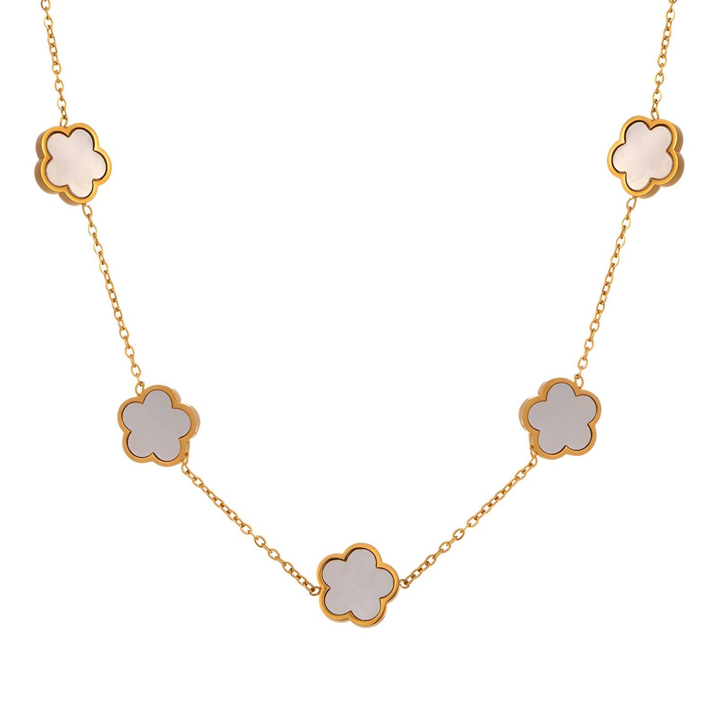 18K gold plated Stainless steel  Flowers necklace, Intensity