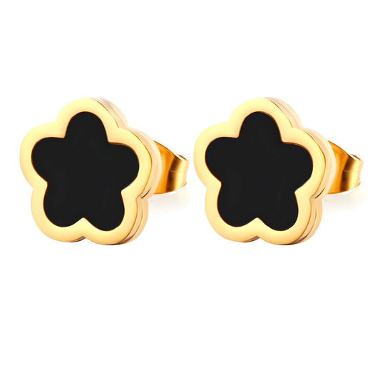 18K gold plated Stainless steel  Flower earrings, Intensity