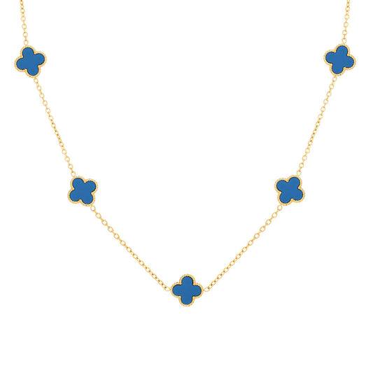 18K gold plated Stainless steel  Four-leaf clover necklace, Intensity