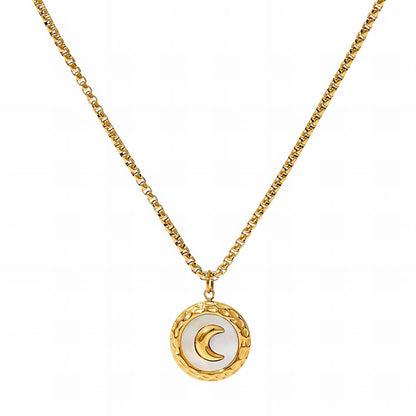 18K gold plated Stainless steel  Crescent necklace, Intensity