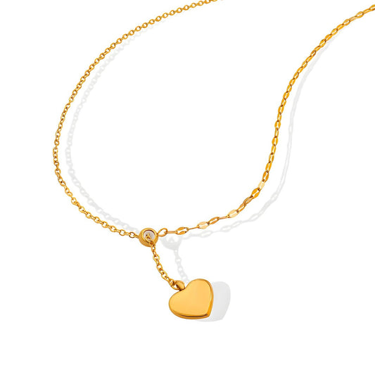 18K gold plated Stainless steel  Heart necklace, Intensity