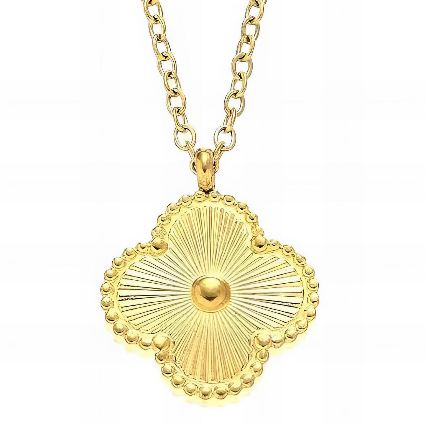 18K gold plated Stainless steel  Four-leaf clover necklace, Intensity