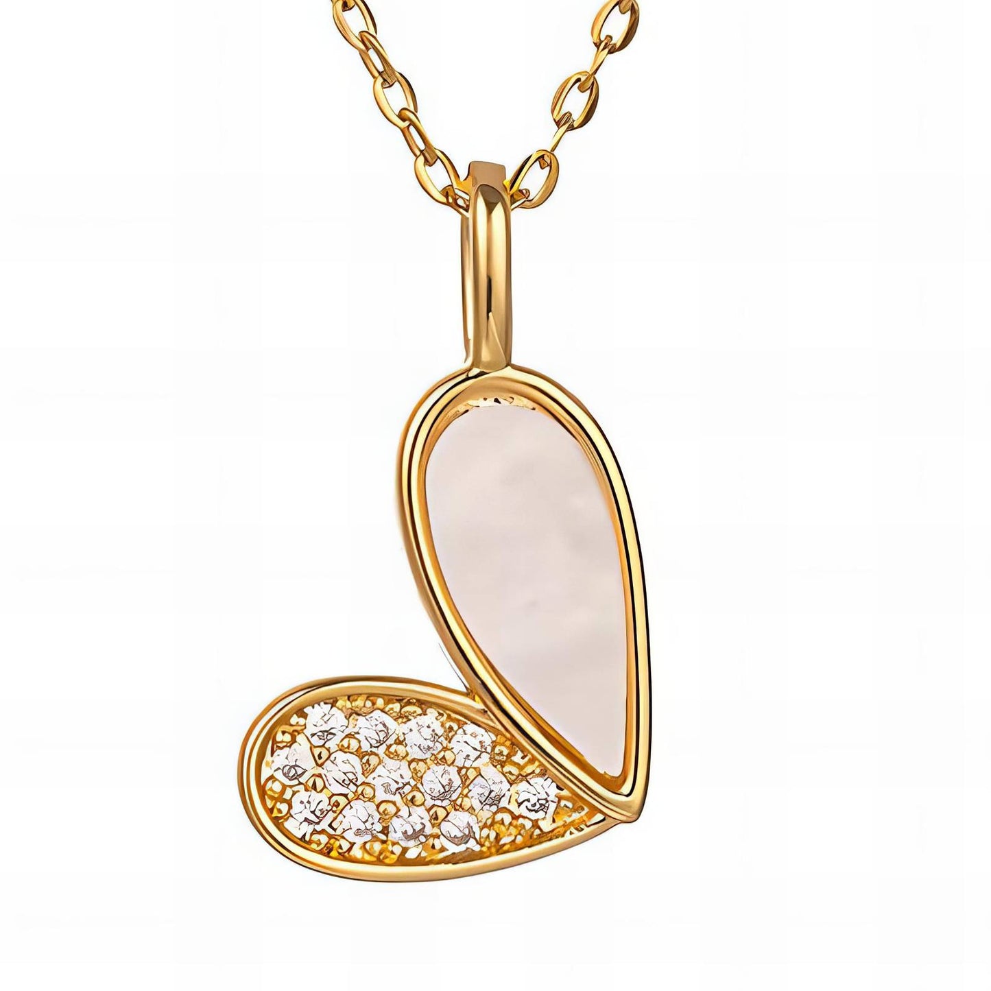 18K gold plated Stainless steel  Heart necklace, Intensity