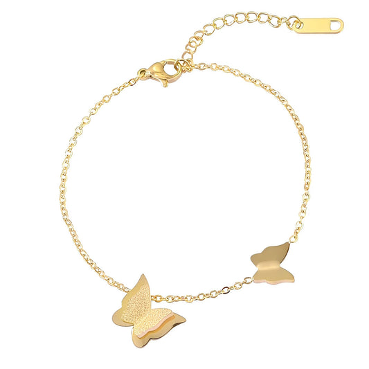 18K gold plated Stainless steel  Butterflies bracelet, Intensity