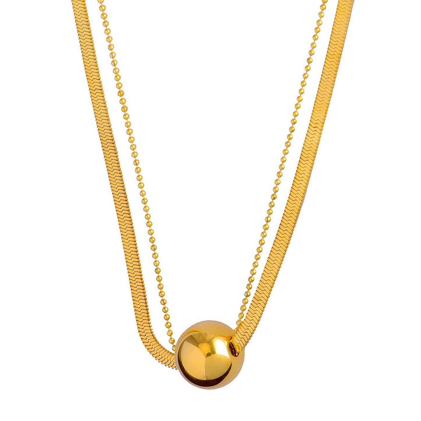 18K gold plated Stainless steel necklace, Intensity