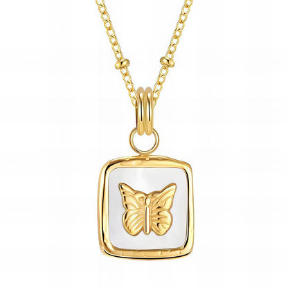 18K gold plated Stainless steel  Butterfly necklace, Intensity