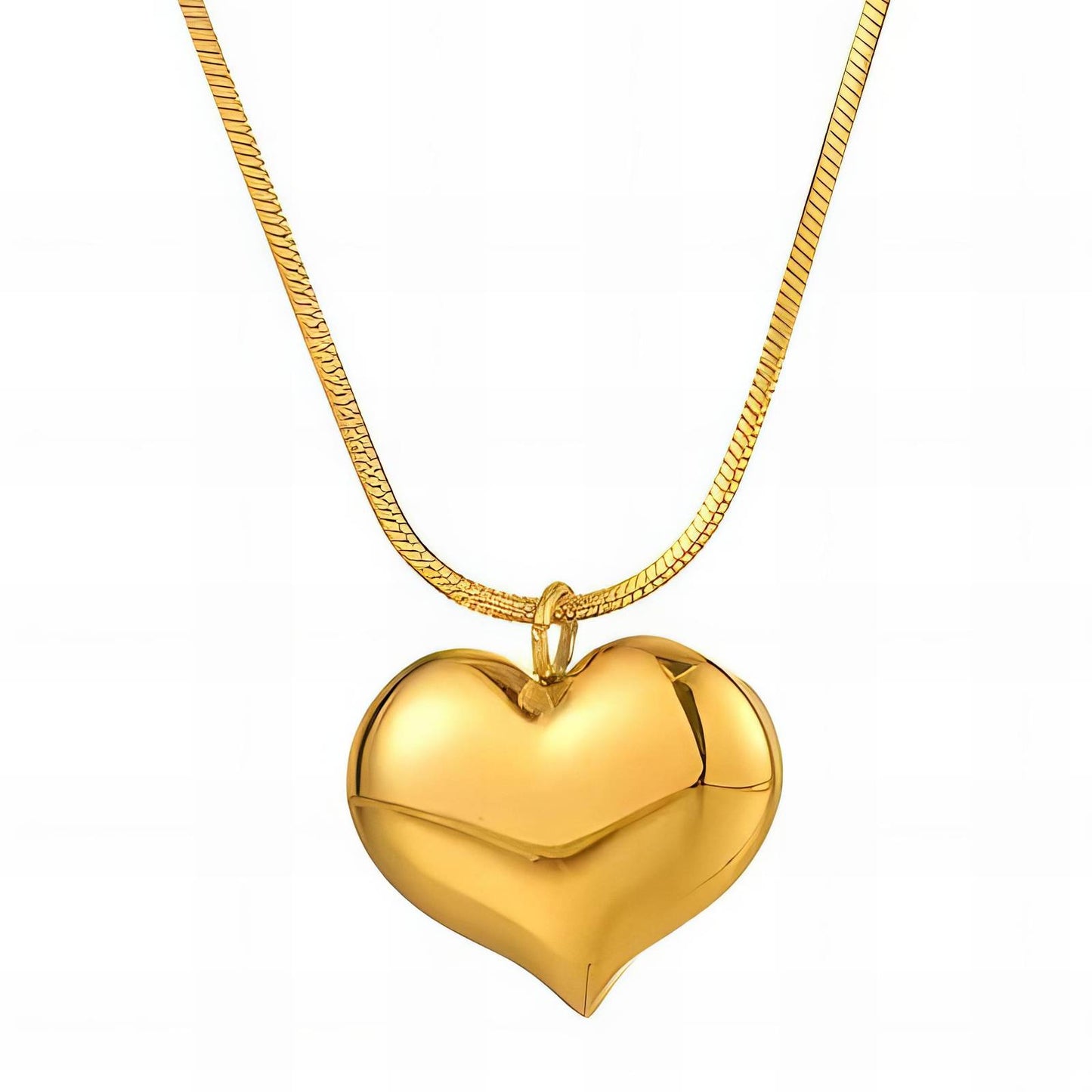 18K gold plated Stainless steel  Hearts necklace, Intensity