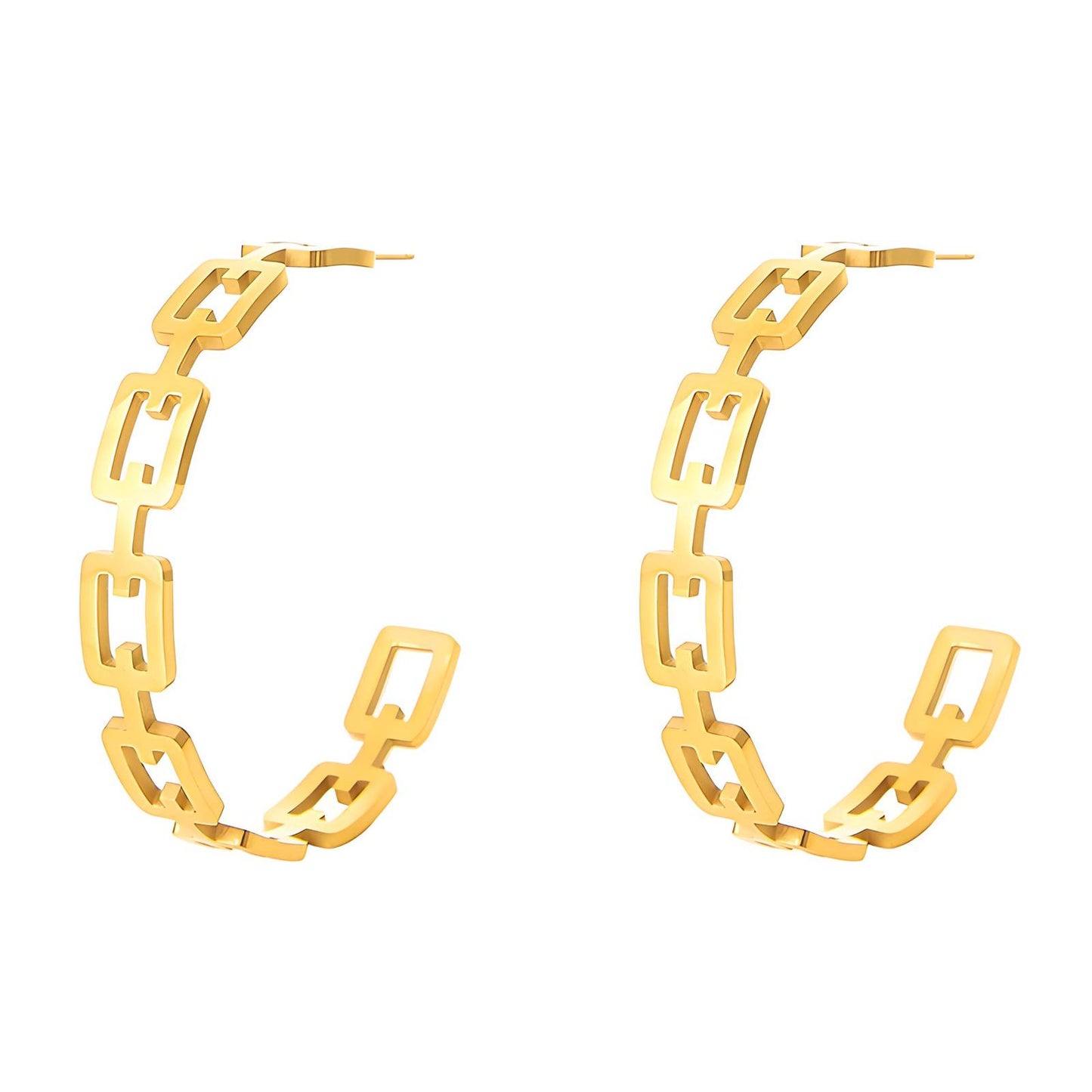 18K gold plated Stainless steel earrings, Intensity