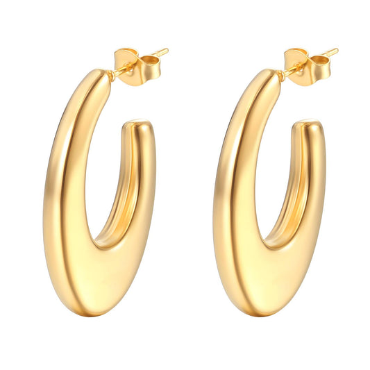 18K gold plated Stainless steel earrings, Intensity