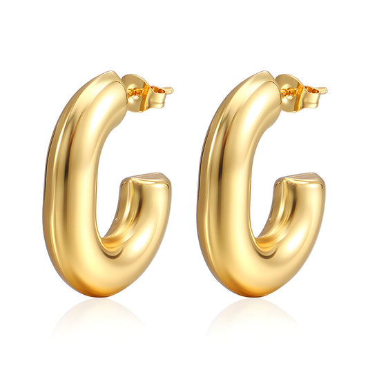 18K gold plated Stainless steel earrings, Intensity