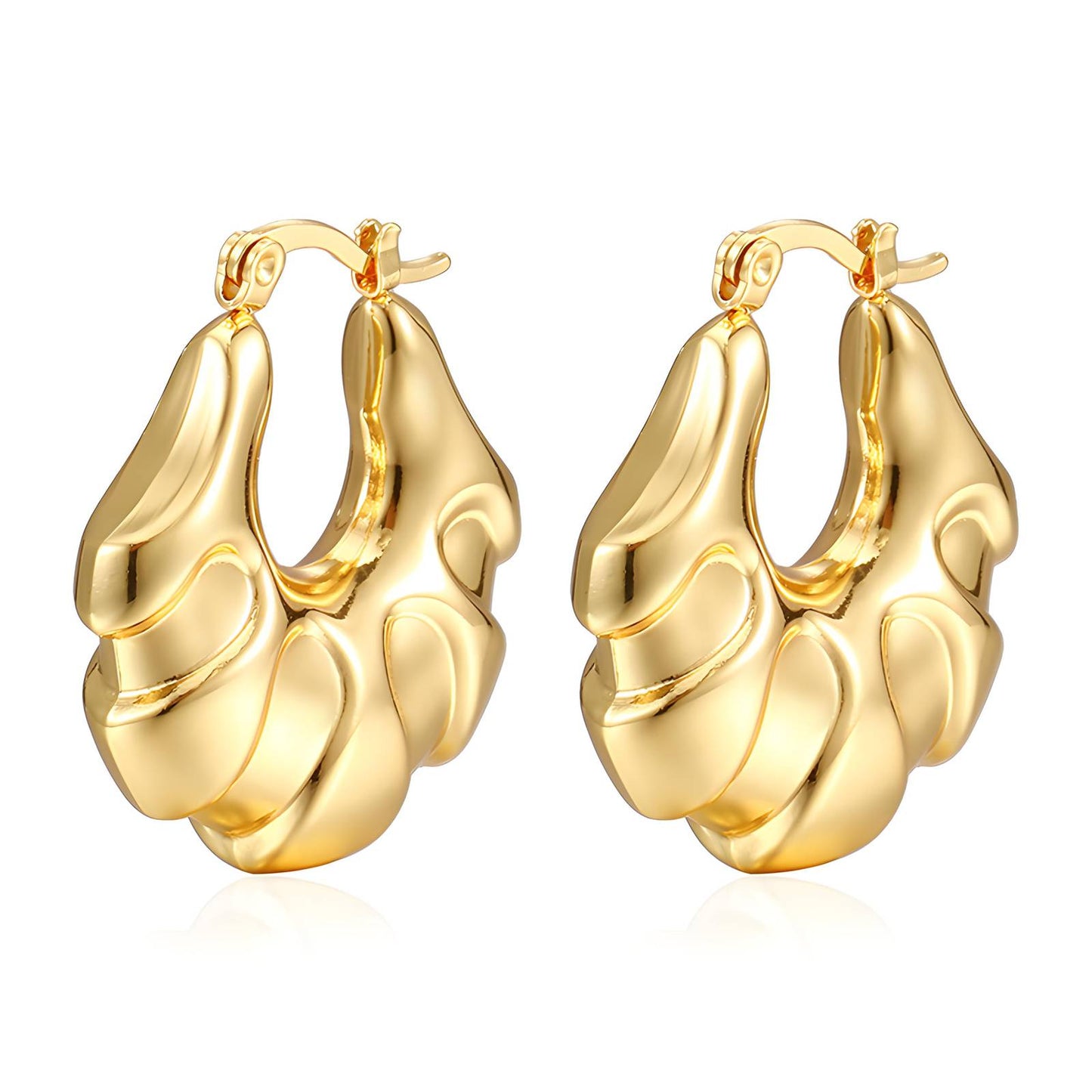 18K gold plated Stainless steel earrings, Intensity