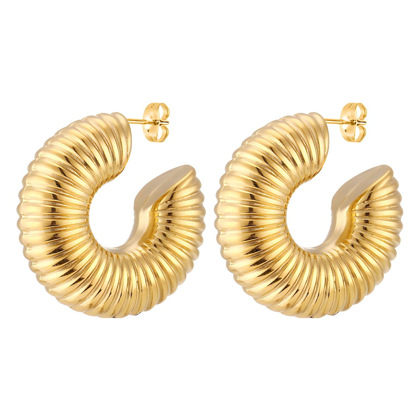 18K gold plated Stainless steel earrings, Intensity