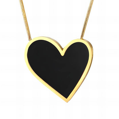 18K gold plated Stainless steel  Heart necklace, Intensity