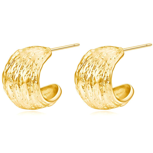 18K gold plated Stainless steel earrings, Intensity