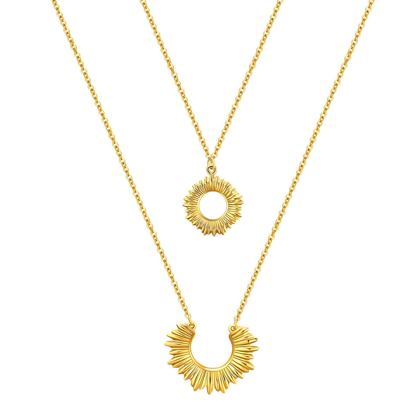 18K gold plated Stainless steel  Flowers necklace, Intensity