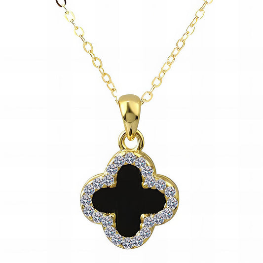 18K gold plated Stainless steel  Four-leaf clover necklace, Intensity