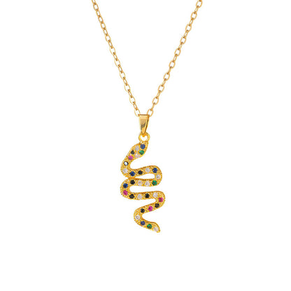 18K gold plated Stainless steel  Snake necklace, Intensity