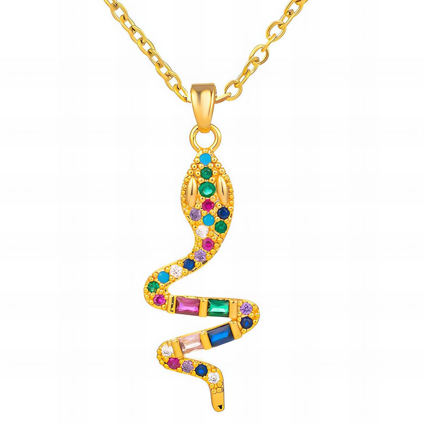 18K gold plated Stainless steel  Snake necklace, Intensity