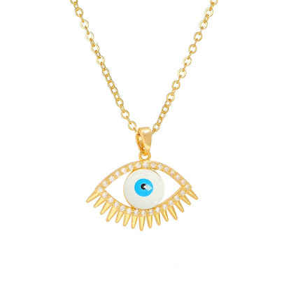 18K gold plated Stainless steel  Evil Eye necklace, Intensity