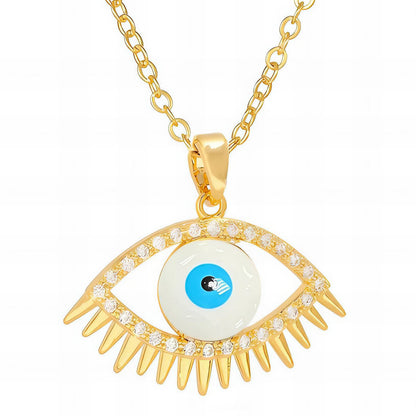 18K gold plated Stainless steel  Evil Eye necklace, Intensity